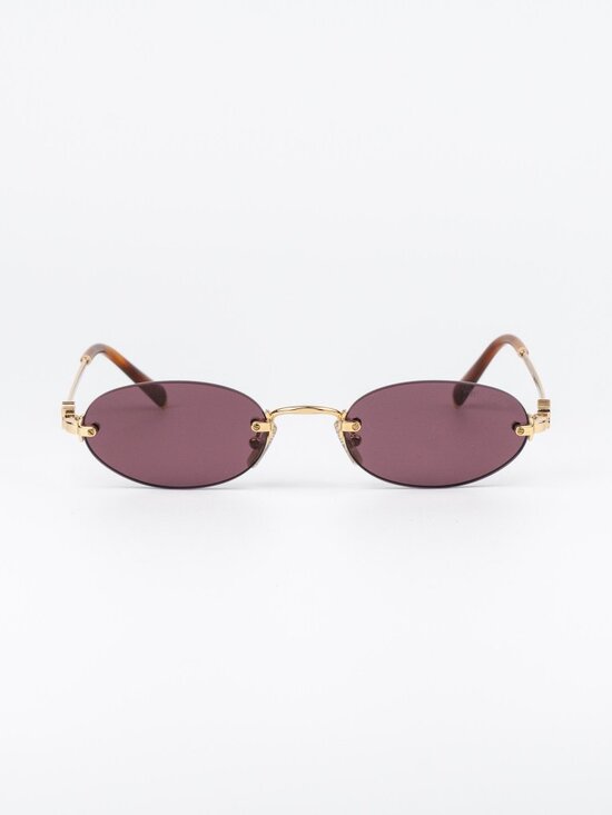 Miu Miu Women Sunglasses Gold Violet Oval MUA54S 5AK20Y NEW AUTHENTIC main image 8